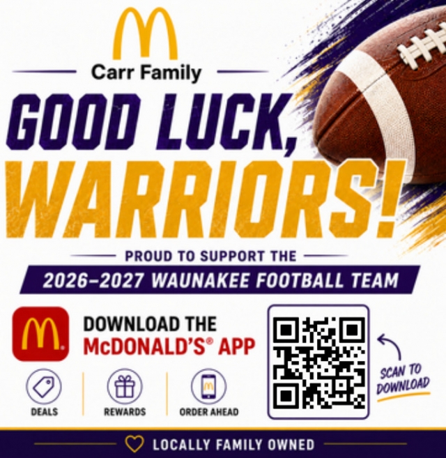 Good Luck, Warriors!, McDonald's, Waunakee, WI
