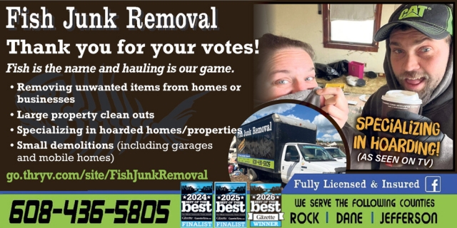 Junk Removal, Fish Junk Removal LLC, Janesville, WI