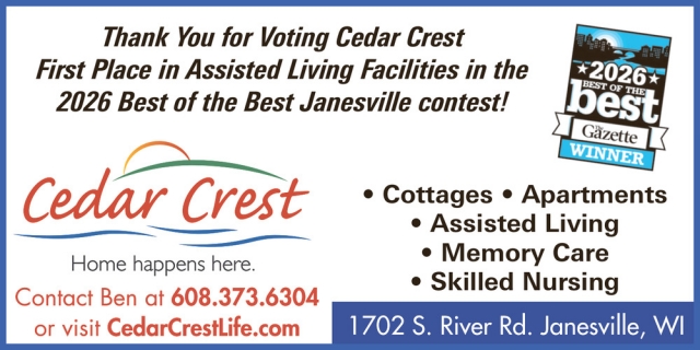Thank You for Voting, Cedar Crest Health Care, Janesville, WI