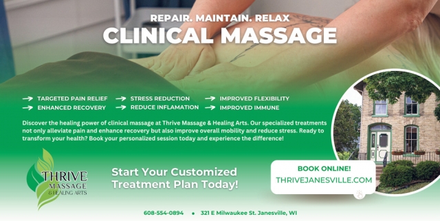 Targeted Pain Relief, Thrive Massage & Healing Arts, Janseville, WI