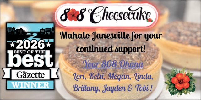Mahalo Janesville For Your Continued Support!, 808 Cheesecake, Janesville, WI