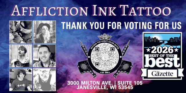 Thank You For Voting For Us, Affliction Ink, Janesville, WI