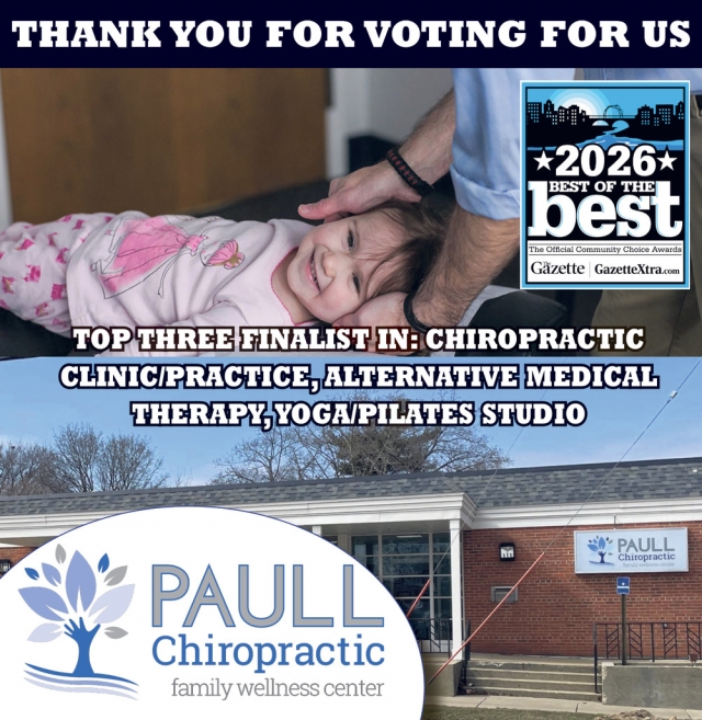 Thank You For Voting For Us, Paull Chiropractic at Rivers Edge, Janesville, WI