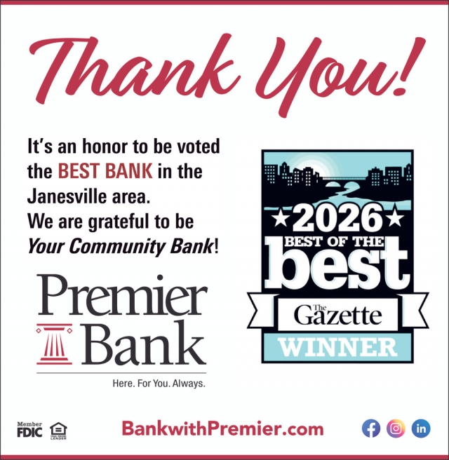 Best Bank, PremierBank, Fort Atkinson, WI