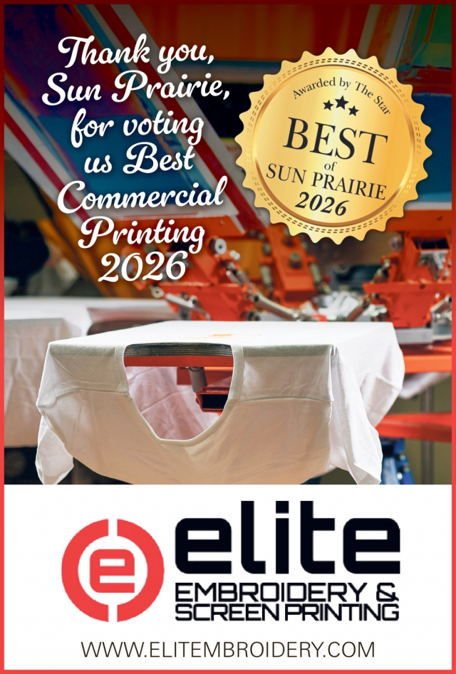 Best Commercial Printing 2026, Elite Embroidery & Screen Printing, Sun Prairie, WI