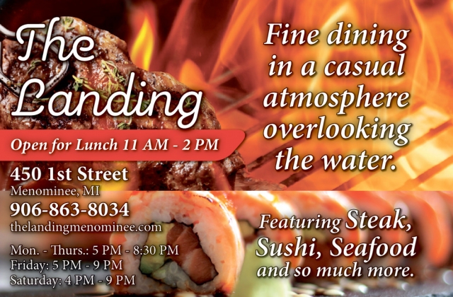 Featuring Steak, Sushi, Seafood And So Much More., The Landing Restaurant, Menominee, MI