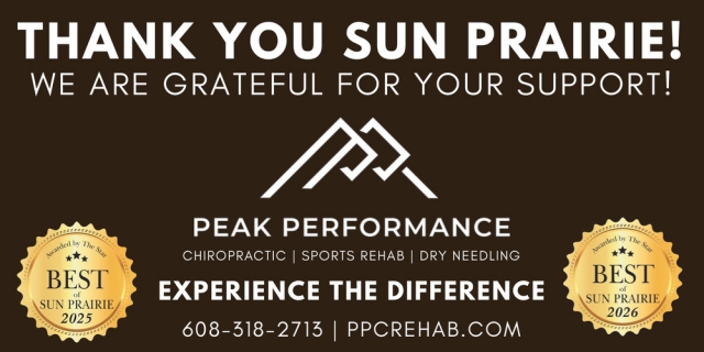 We Are Grateful For Your Support!, Peak Performance Chiropractic & Rehab