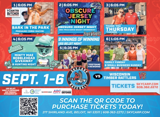 Event Schedule, Beloit Snappers, Beloit, WI