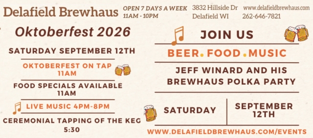 Oktoberfest 2026, Delafield Brewhaus, Delafield, WI