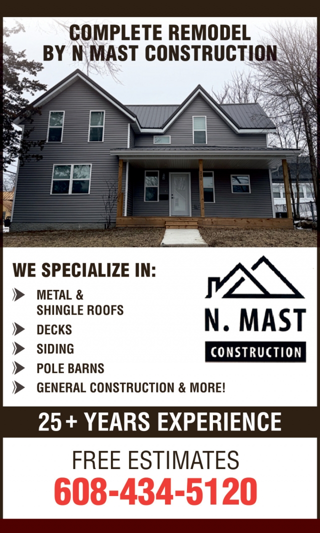Complete Remodel, N. Mast Roofing & Construction, Loganville, WI