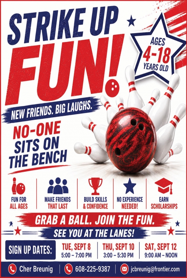 New Friends. Big Laughs., Strike Up Fun! (September 8,10,12, 2026)