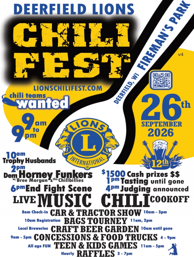 Chili Fest, 12th Annual Deerfield Lions Chili Fest (September 26, 2026)