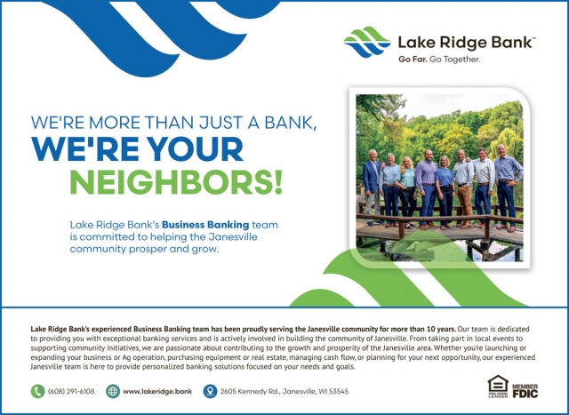 Experienced Business Banking Team, Lake Ridge Bank, Madison, WI