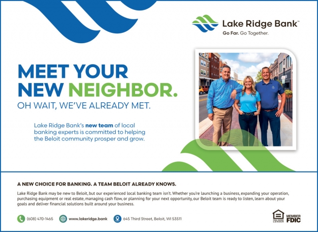 experienced Business Banking team, Lake Ridge Bank, Madison, WI