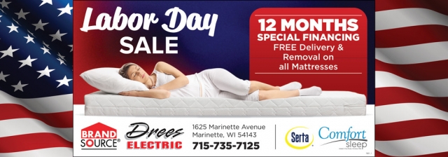Labor Day Sale, Drees Electric, Marinette, WI