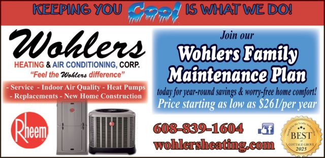 Heating & Air Conditioning, Wohlers Heating & Air Conditioning Corp., Cottage Grove, WI