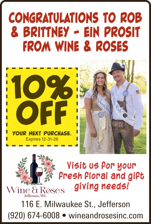 Best Florist!, Wine & Roses, Jefferson, WI
