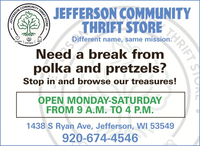Need a Break from Polka and Pretzels?, Jefferson Community Thrift Store, Jefferson, WI
