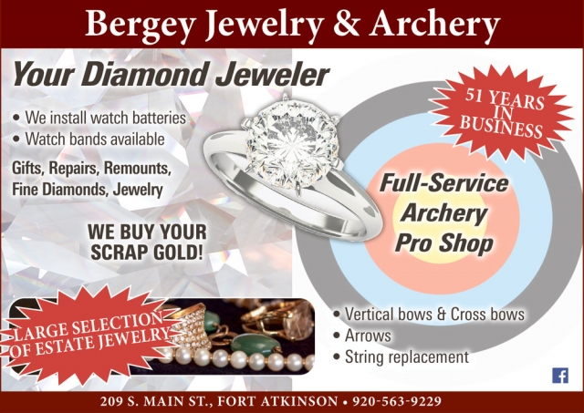 Diamond Jewelry, Bergey Jewelry & Archery, Fort Atkinson, WI