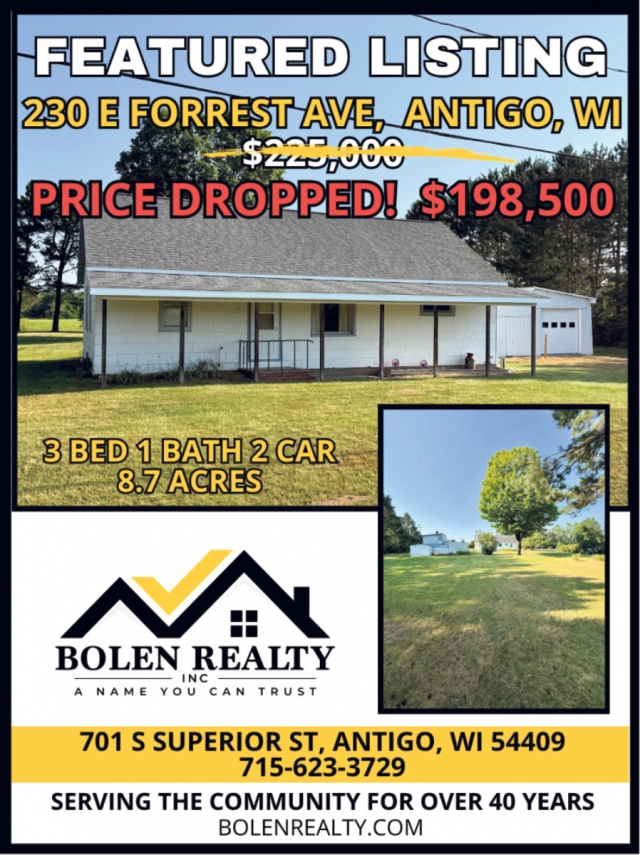 Featured Listings, Bolen Realty, Antigo, WI