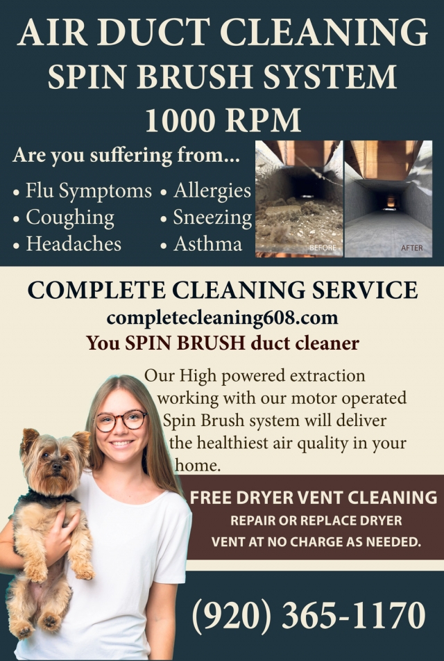 Air Duct Cleaning, Complete Cleaning Service, Milwaukee, WI