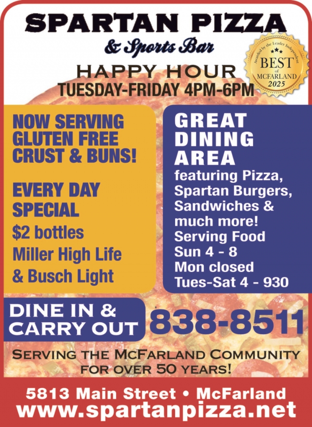 Every Day Special, Spartan Pizza & Sports Bar, Mcfarland, WI