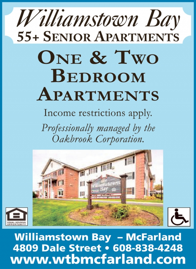 One & Two Bedroom Apartments, Williamstown Bay of McFarland Senior Apartments, Mcfarland, WI