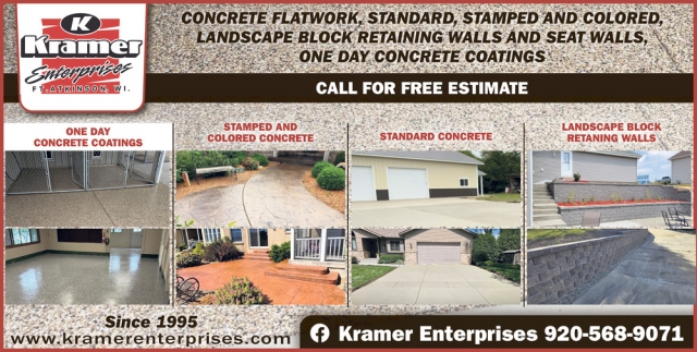 Concrete Flatwork, Kramer Enterprises, Fort Atkinson, WI
