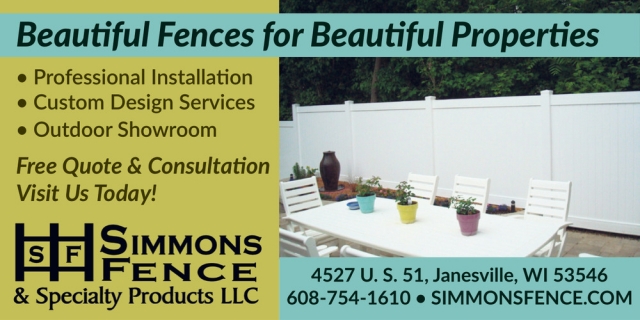 Beautiful Fences for Beautiful Properties, Simmons Fence, Janesville, WI
