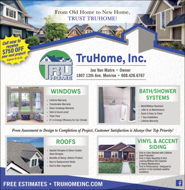 From Old Home to New Home, TruHome, Inc., Monroe, WI