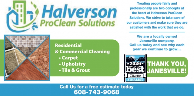 Residential & Commercial Cleaning, Halverson Proclean Solutions, Janesville, WI