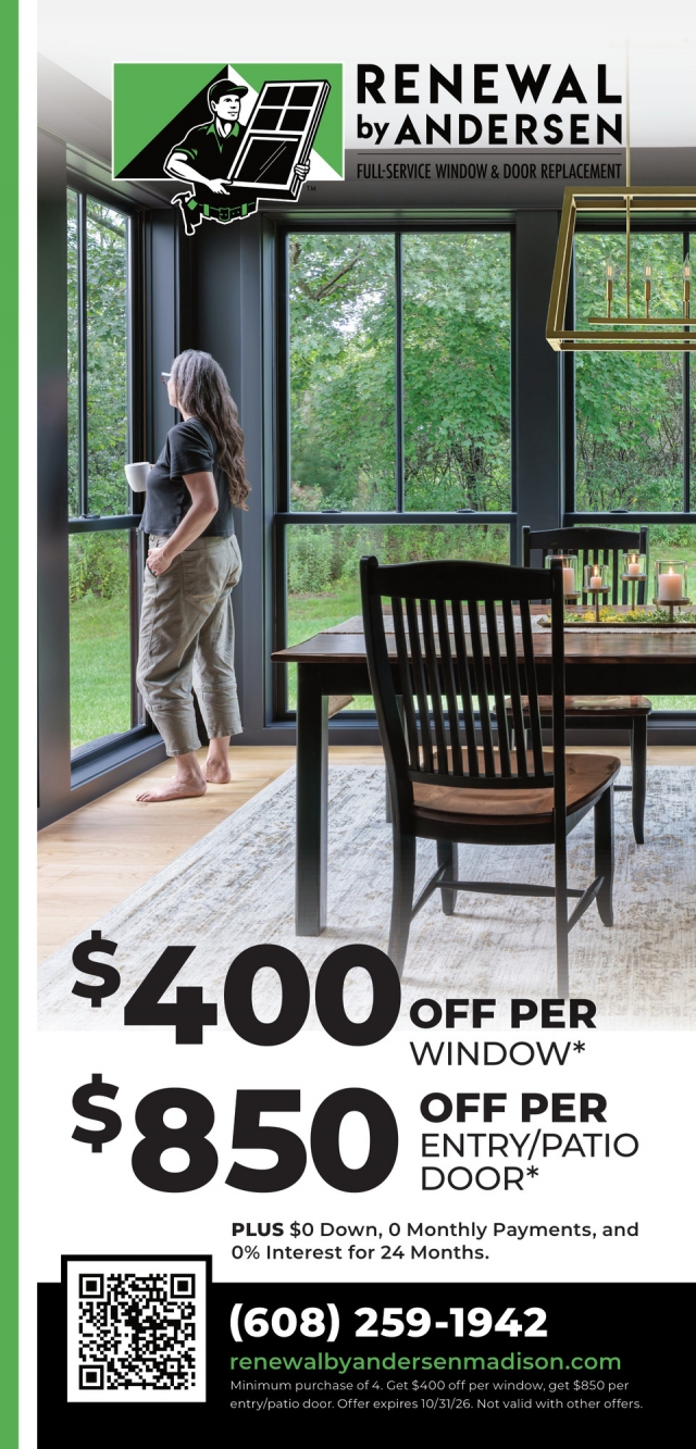 Full-Service Window & Door Replacement, Renewal by Andersen