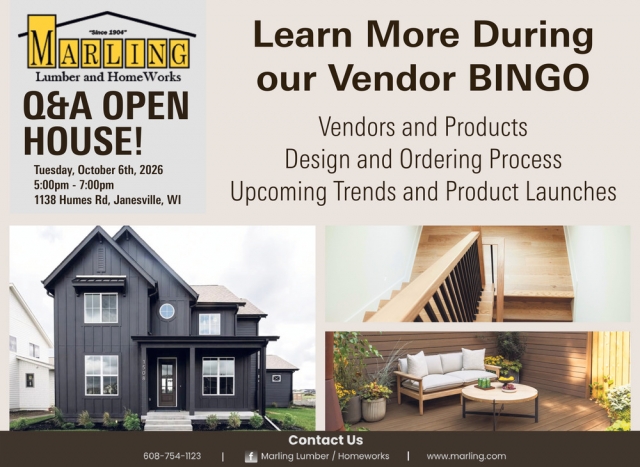 Q&A Open House!, Marling Lumber And Home Works, Janesville, WI
