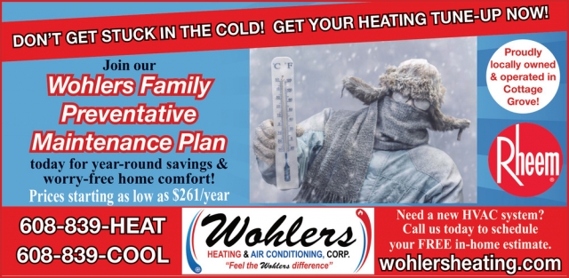 Heating & Air Conditioning, Wohlers Heating & Air Conditioning Corp., Cottage Grove, WI