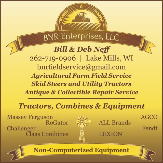 Agricultural Farm Field Service, BNR Enterprises, LLC, Lake Mills, WI
