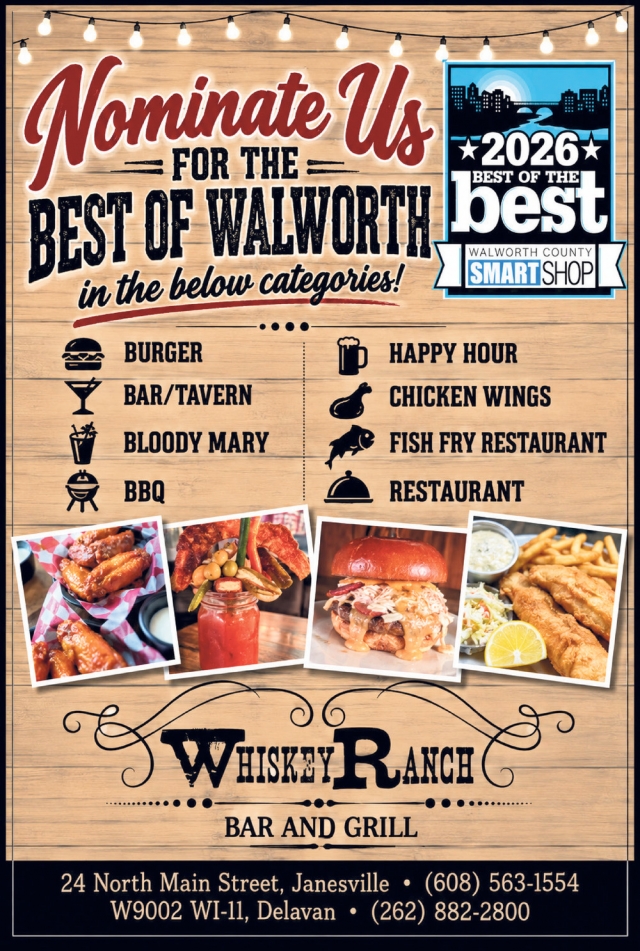 Nominate Us, Whiskey Ranch Bar & Grill, Janesville, WI