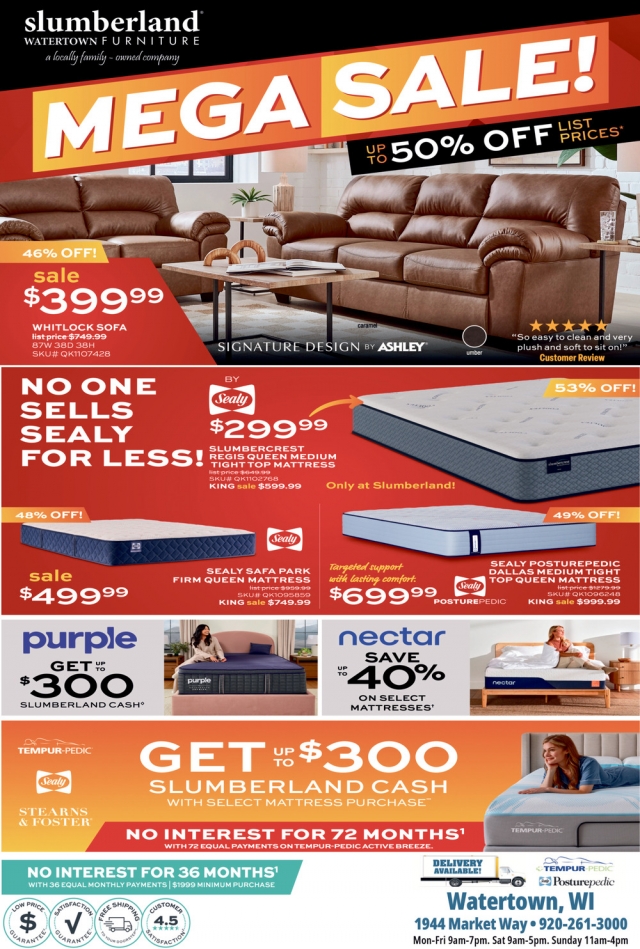 Mega Sale!, Slumberland Furniture - Watertown, Watertown, WI