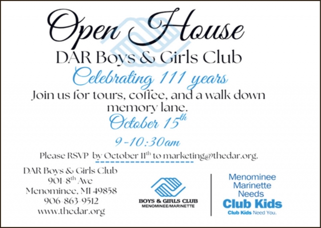 Open House, DAR Boys & Girls Club, Menominee, MI
