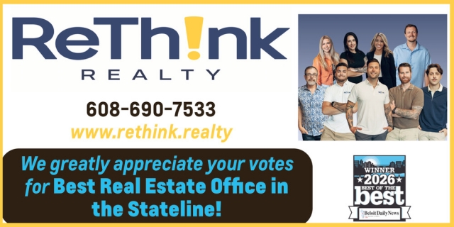We Greatly Appreciate Your Votes, ReThink Realty, Beloit, WI