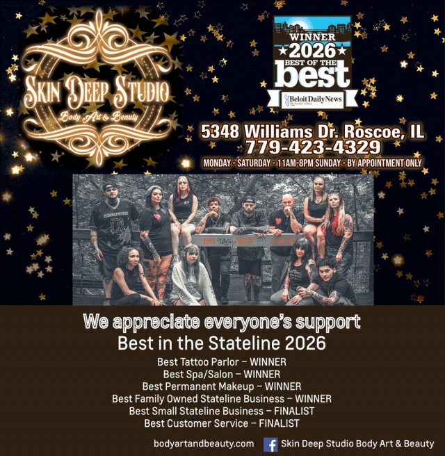 We Appreciate Your Best of Stateline Votesn, Skin Deep Studio, Superior, WI