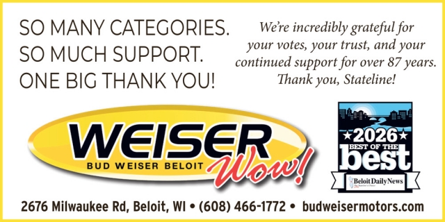 We're Incredibly Grateful For Your Votes, Bud Weiser Beloit