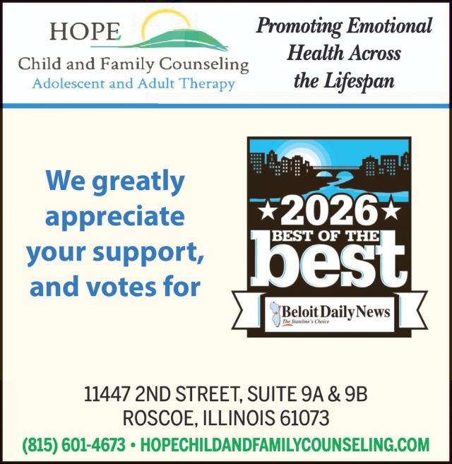 Mental Health Services , Hope Child and Family Counseling, Roscoe, IL