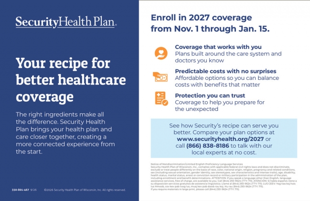 Your Recipe For Better Healthcare Coverage, Security Health Plan