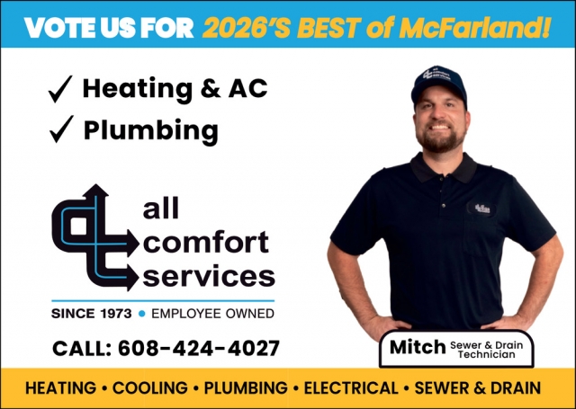 2026'S Best Of Mcfarland!, All Comfort Services, Madison, WI