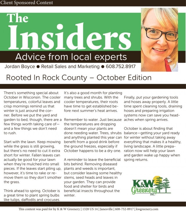 The Insiders, K&W Greenery, Janesville, WI