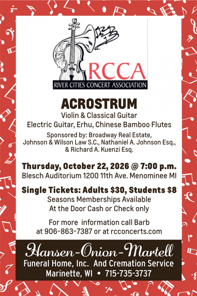 Acrostrum, Hansen-Onion Funeral Home, Inc, Marinette, WI