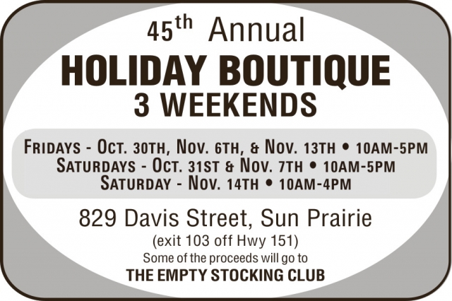 Holiday Boutique, 45th Annual Holiday Boutique