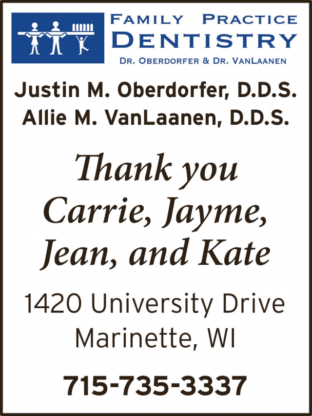 Family Practice Dentistry, Dr. Oberdorfer & Dr. VanLaanen Family Practice Dentistry, Marinette, WI