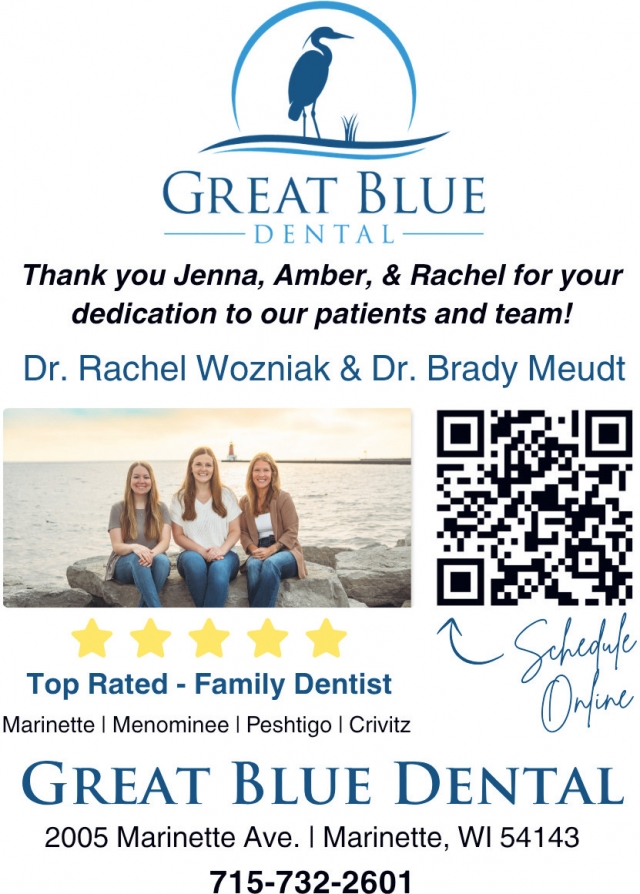 Dental Services, Great Blue Dental, Marinette, WI