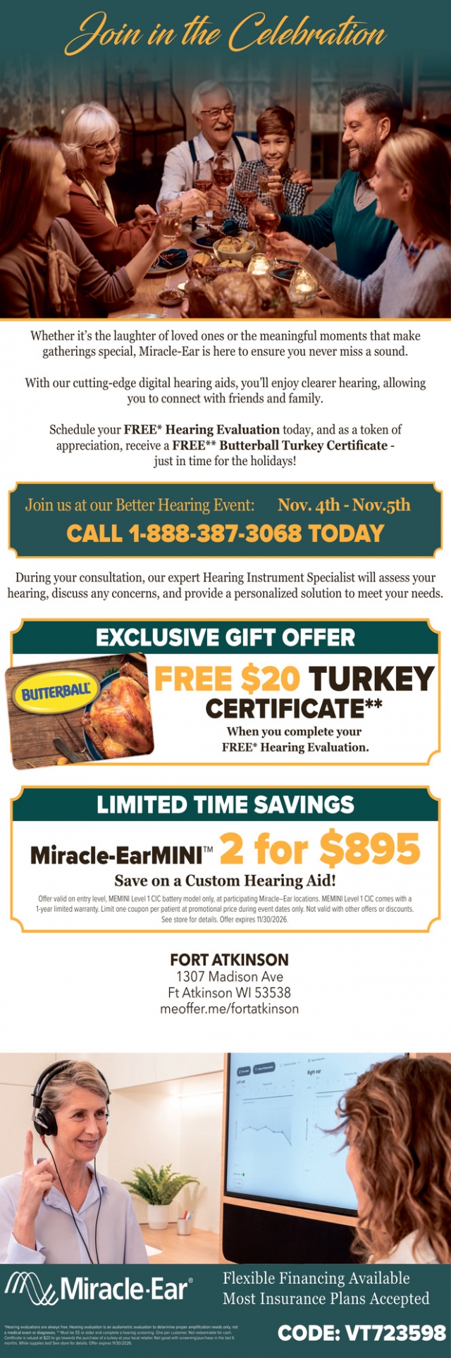 Join in the Celebration, Miracle Ear, Monroe, WI
